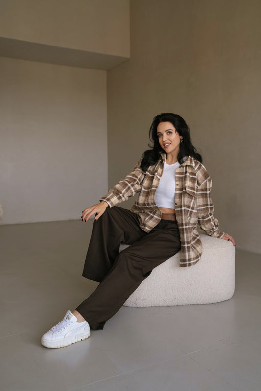 Картата сорочка утеплена